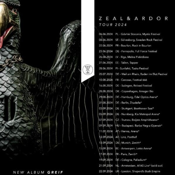 Zeal and Ardor Grief Live Tour